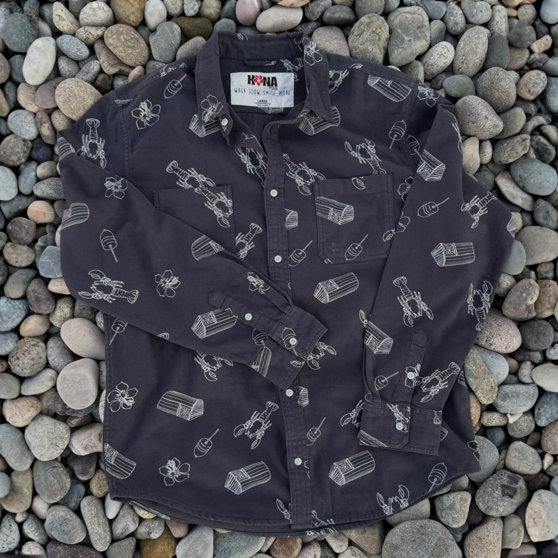 Lobstah Season Charcoal Flannel – Kona Brand